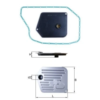 Image of 01L321371, 01L325429B Transmission Filter MAHLE ORIGINAL HX 268D with gasket/seal AUDI: A6 C6 Saloon