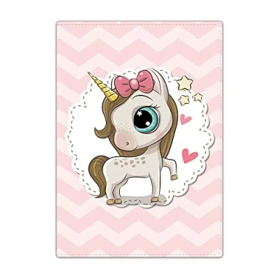 Image of Passport Holder Cover, PU Leather Travel Wallet Case Organiser for Passport, Business Cards, Credit Boarding Passes (Pretty Unicorn)