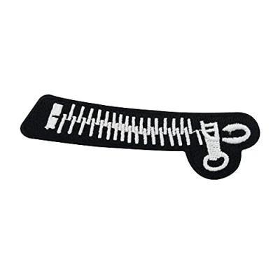 Image of Finally Home Crooked Zipper Iron on Patches Embroidery Patch, Jeans Patches, Ironable Badges