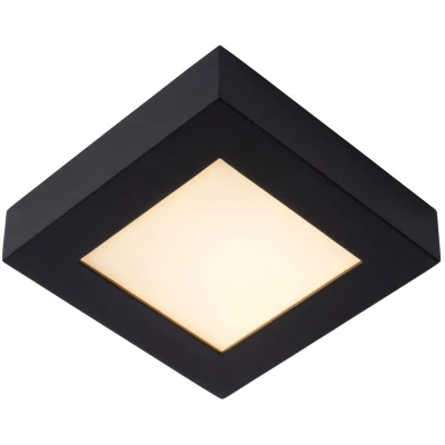 Image of Brice LED Modern Flush Ceiling Light Bathroom Dim. 1x15W 3000K IP44 Black