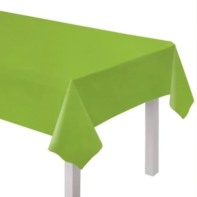 Image of Amscan 9915405 206 Lime Green Eco Friendly Re usable Plastic Table Cover 2.74m