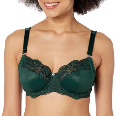 Image of Fantasie Women&#039;s Reflect Underwire Side Support Bra Full Coverage, Sheer, Deep Emerald, 36J US