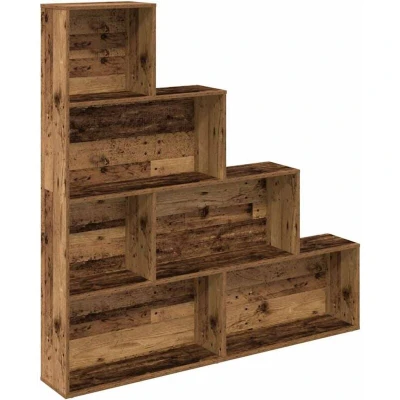 Image of vidaXL book cabinet/display shelf modern old wood style engineered 157x24x160 cm for living room/office/bedroom