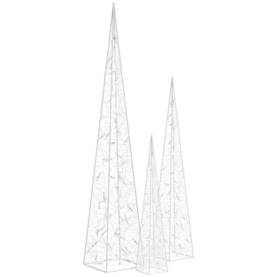 Image of vidaXL Acrylic Decorative LED Light Cone Set Multicolour 60/90/120cm