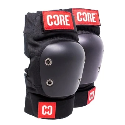Image of Core Protection Street Elbow Pads Suitable for Kids, Teens &amp; Adults Skateboarding, Scooters Skating Adjustable Black/Red Medium