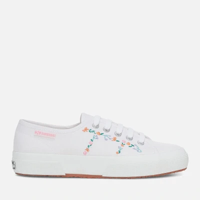 Image of Superga Women&#039;s 2750 Floral Embroidered Canvas Trainers UK 4
