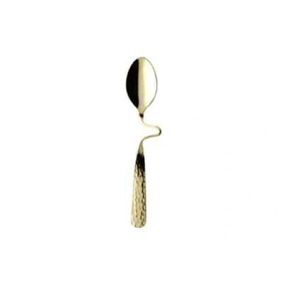Image of Villeroy &amp; Boch New Wave Caffè Spoon 12 cm Gold Plated Demi Tasse