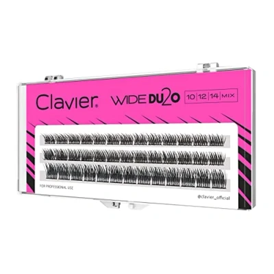 Image of Clavier Silk Individual Natural False Eyelashes, Wide Du2o, Various Lengths 8 14 mm, Ultra Volume, for Perfect Look