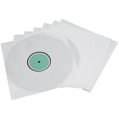 Image of Hama LP/12&quot; White Paper Inner Vinyl Record Sleeves Transparent Window 10 pack