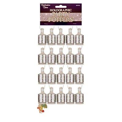 Image of Silver Holographic Party Poppers (Pack of 20) + Finchley Refill Pen Free