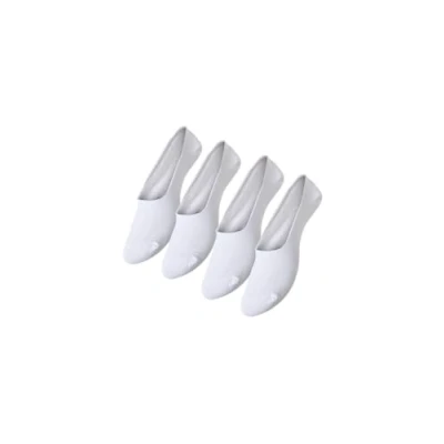 Image of Pieces Women&#039;s PCGILLY Footies 4 Pack NOOS Ankle Socks, White (Bright Bright White), S (Pack of 4)