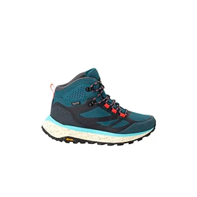 Image of Jack Wolfskin Women&#039;s TERRAVENTURE Texapore MID W Walking Shoe, Blue/Coral, 7 UK