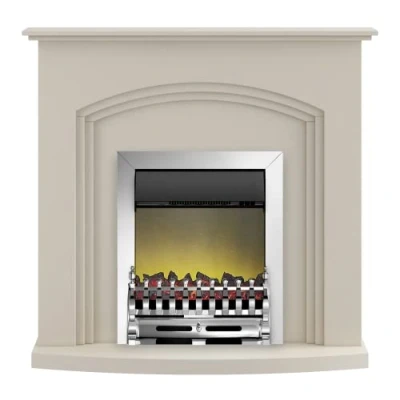 Image of Adam Truro Fireplace in Cream with Blenheim Electric Fire Chrome, 41 Inch