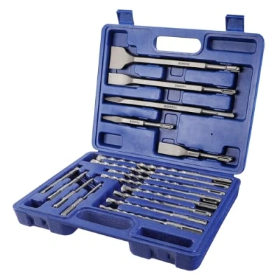 Image of WORKPRO 17 Piece SDS Plus Drill Bit Set with Chisel Bits, Rotary Hammer Accessories for Concrete, Tile, Brick, Cement, Stone and Masonry, Storage Case