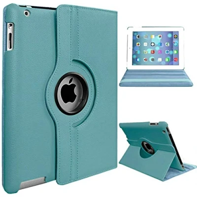Image of PROTech For Apple iPad Air (1st Generation) 2013 A1474 A1475 A1476 360 Degree Swivel Stand Smart Protective Cover(Turquoise)