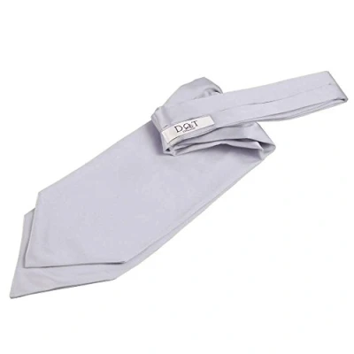 Image of DQT Men Plain Satin Wedding Formal Casual Groom Best Man Classic Ascot Self Tied Cravat Silver
