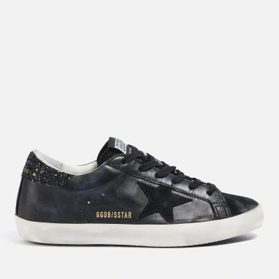 Image of Golden Goose Women&#039;s Superstar Leather Trainers Black UK 8