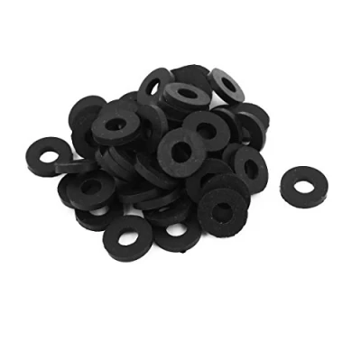 Image of Sourcingmap Rubber Flat Washers 18mm OD 8mm ID 3mm Thickness for Faucet Pipe Water Hose, Pack of 50