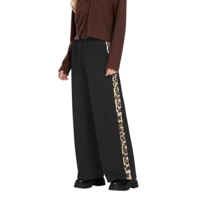 Image of PixieGirl Black Leopard Print Stripe Joggers Petite