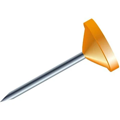 Image of Exacompta Ref. 14507E Box of 100 plain flat head pins 8mm point height 5mm diameter Orange