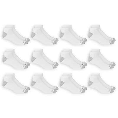 Image of Fruit of the Loom Men&#039;s Dual Defense Low Cut Socks 12 Pair Casual, White/Grey, Shoe Size: 6