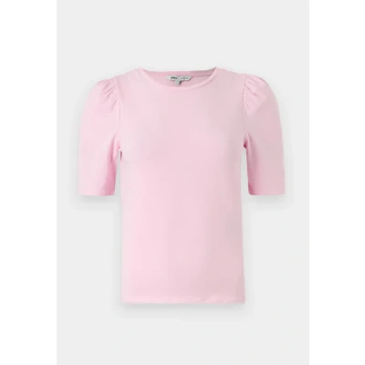 Image of ONLY Onllive LOVE Pufftop Basic Tshirt, Women&#039;s, Size: XS, Pink lady
