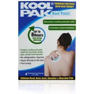 Image of Koolpak Adhesive Dual Action Cold Therapy Kool Patches Pack of 4
