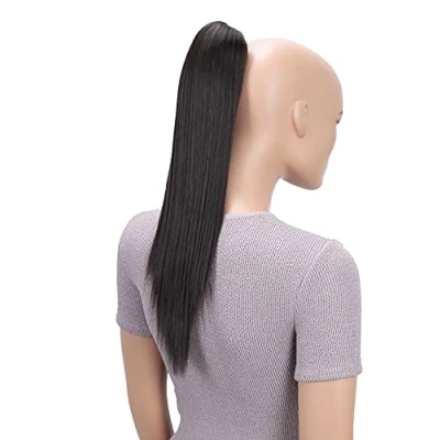 Image of CAISHA 20&quot; Hairpiece Ponytail Clip On Extensions With Butterfly Claw Straight Brown H58