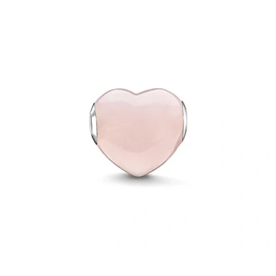 Image of Thomas Sabo Women Bead Heart Rose Quartz Karma Beads 925 Sterling Silver K0202 034 9