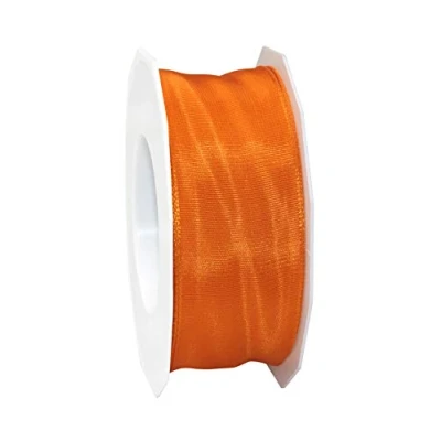 Image of C.E. Pattberg Präsent 40 mm 25 m Ribbon Wired Tafetta Lyon Orange