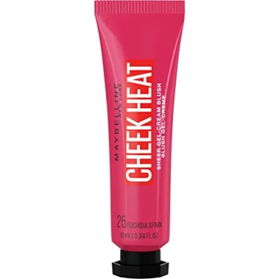 Image of Maybelline Blusher Cheek Heat Water Infused Hydrating Gel Sheer 25 Fuchsia Spark