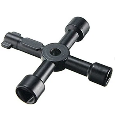 Image of 4 Way Radiator Bleed Key Electric &amp; Gas Meter Utilities Black Easy Grip Multi Functional