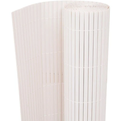 Image of vidaXL Garden Fence Double Sided PVC 150x500 cm White