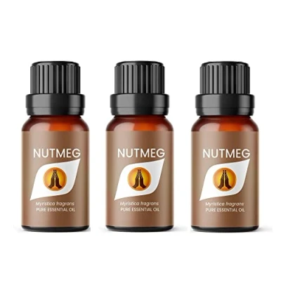 Image of Aroma Energy Nutmeg Essential Oil 30ml (3 x 10ml Bottles) 100% Pure &amp; Natural