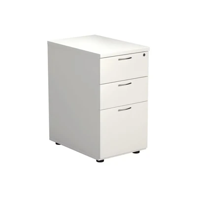 Image of Jemini 3 Drawer Mobile Pedestal White W400XD800XH730mm KF74150