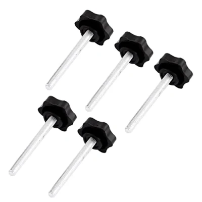Image of sourcingmap M8 x 70mm Male Thread 38mm Star Head Screw On Clamping Knob Grip 5pcs