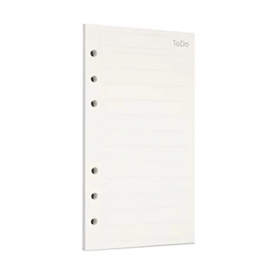 Image of Zelten 1 Pack A6 45 Sheets/90 Pages Todo Loose Leaf Punched Paper Refills for 6 Hole Binder Personal Organizer Diary Notebook Refillable Planner