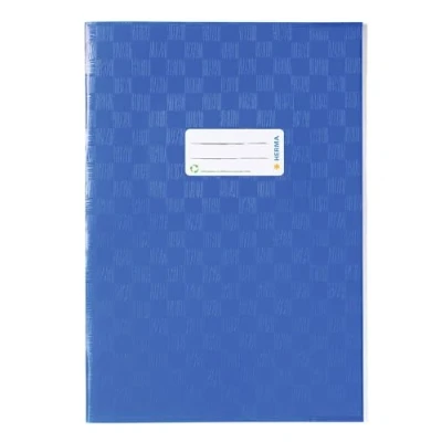Image of HERMA 7443 Notebook Covers A4 Raffia Blue, Pack of 25, Book with Label &amp; Structure Made Durable Wipe Clean Polypropylene Film, Cover Set for School Notebooks, Coloured