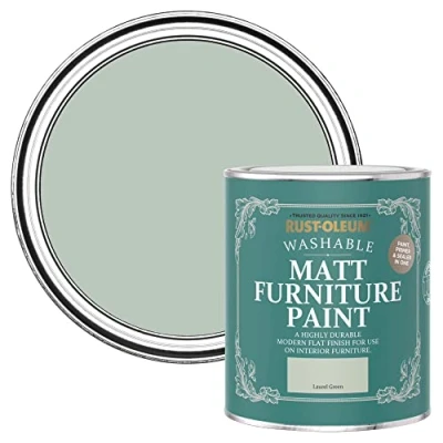 Image of Rust Oleum Green Furniture Paint in Matt Finish Laurel 750ml
