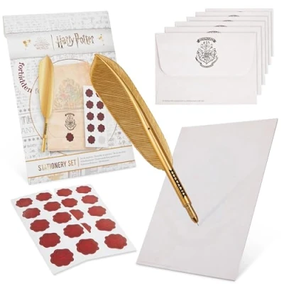 Image of Harry Potter Letter Writing Set with Paper, Envelopes, Quill Pen Magical Gifts