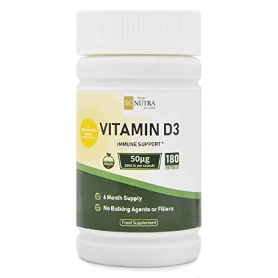 Image of SC Nutra (Sweet Cures) Vegan Vitamin D3 2000IU / 50μg Softgels for Immune Support Derived from Lichen 6 Months Supply &amp; Vegetarian 180