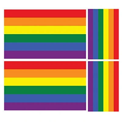 Image of Landing Designs 4 X RAINBOW PRIDE FLAG CAR VAN VINYL STICKERS