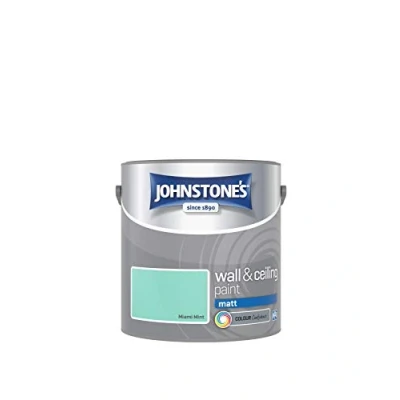 Image of Johnstone&#039;s Wall and Ceiling Paint Matt Interior Contemporary Finish Suitable for Walls Ceilings Miami Mint 2.5 L