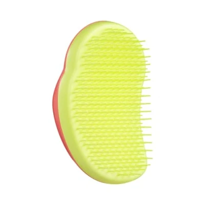 Image of Tangle Teezer The Original Detangling Hairbrush Perfect For Wet &amp; Dry Hair Two Tiered Teeth Palm Friendly Design Glossy, Frizz Free Locks Salmon Pink Hyper Yellow