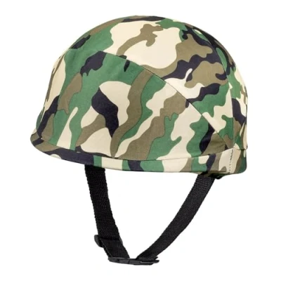 Image of Boland Adults Military Helmet, Camouflage, Army Adjustable Strap, Soldier, Fancy Dress Accessory, Headwear, Hat, Men, One Size (One Size)