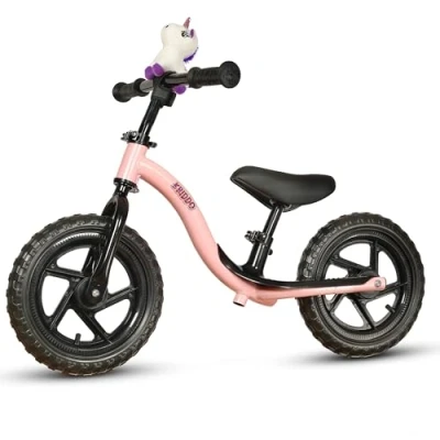 Image of KRIDDO Toddler Balance Bike 2 Year Old, Age 18 Months to 4 Years Early Learning Interactive Push Bicycle with Steady Balancing and Footrest, Gift for 5 Boys Girls, Pink
