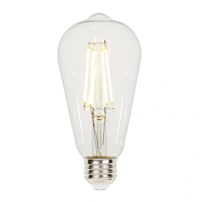 Image of Westinghouse Lighting 4518340 7 Watt (60 Equivalent) ST64 Dimmable Clear Filament LED Light Bulb, E27 Base