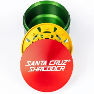 Image of Santa Cruz Shredder Jumbo Spice Grinder 3 Piece Metal Rasta