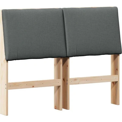 Image of vidaXL Upholstered Headboard Dark Grey 135 cm Solid Pine Wood