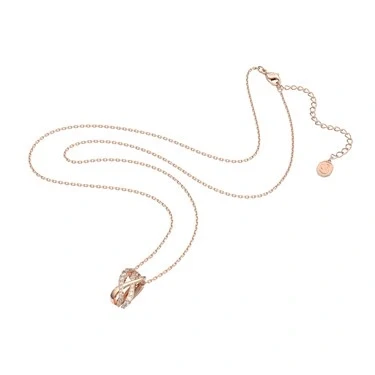 Image of Swarovski Necklace, White Stones in a Rose Gold Tone Plated Setting, from the Twist Collection